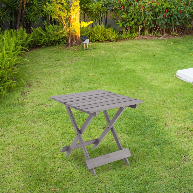 20" Square Patio Folding Side Table, Adirondack Wooden Coffee Table End Table for Outdoor Bed
